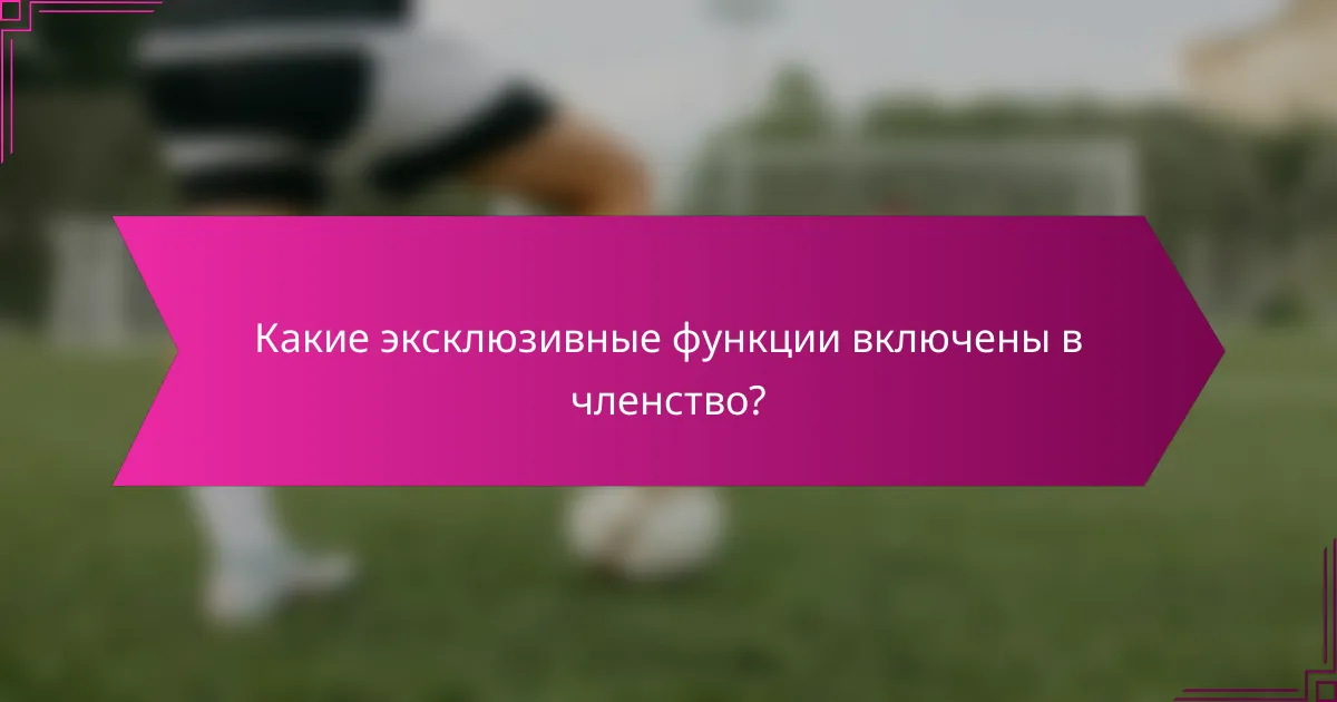 Какие эксклюзивные функции включены в членство?