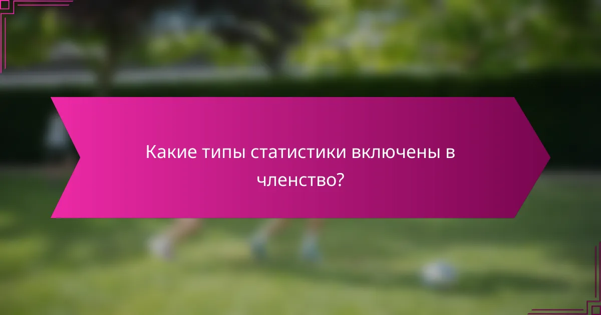 Какие типы статистики включены в членство?